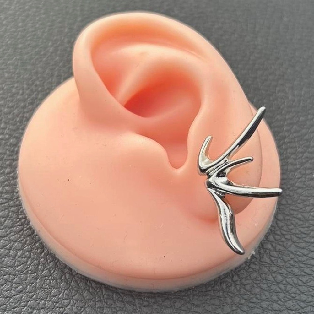 1 pair of punk silver spiked irregular shape studs earrings gothic grunge emo